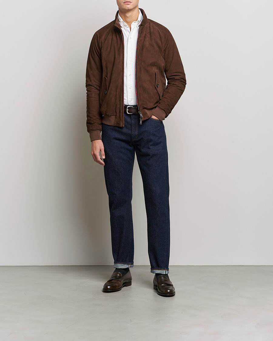 Herre | Jakker | Baracuta | G9 Winter Suede Harrington Jacket Chocolate