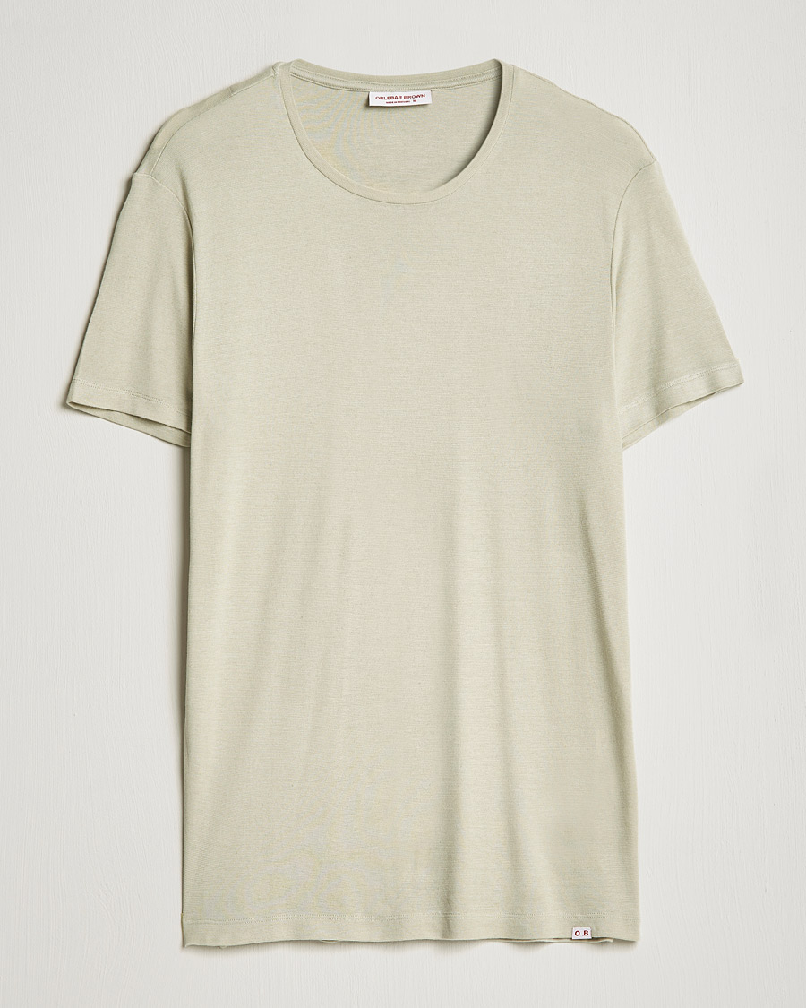 Herre | T-Shirts | Orlebar Brown | OB Classic Modal/Cashmere T-Shirt Parched Green