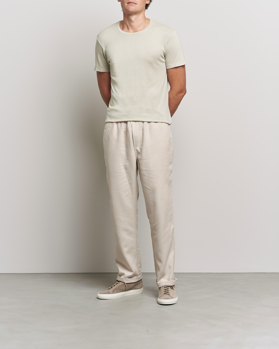 Herre | T-Shirts | Orlebar Brown | OB Classic Modal/Cashmere T-Shirt Parched Green