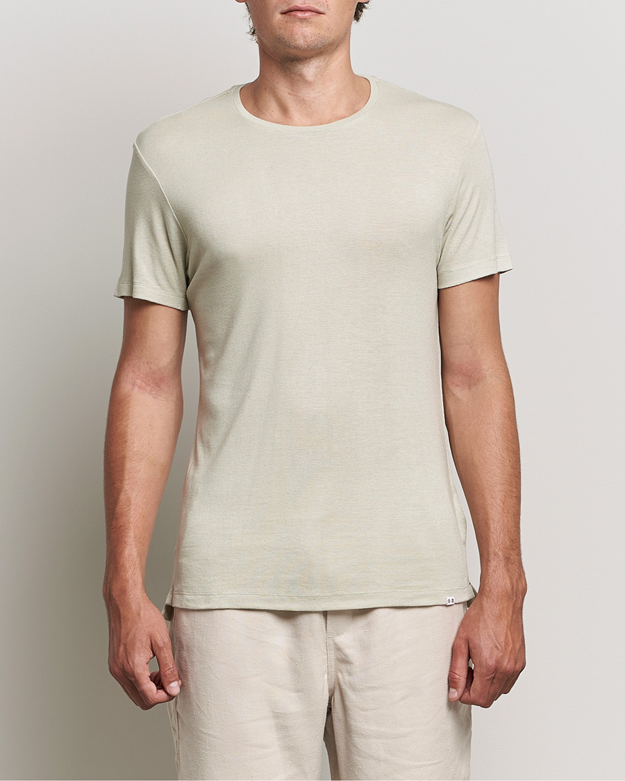 Herre | T-Shirts | Orlebar Brown | OB Classic Modal/Cashmere T-Shirt Parched Green