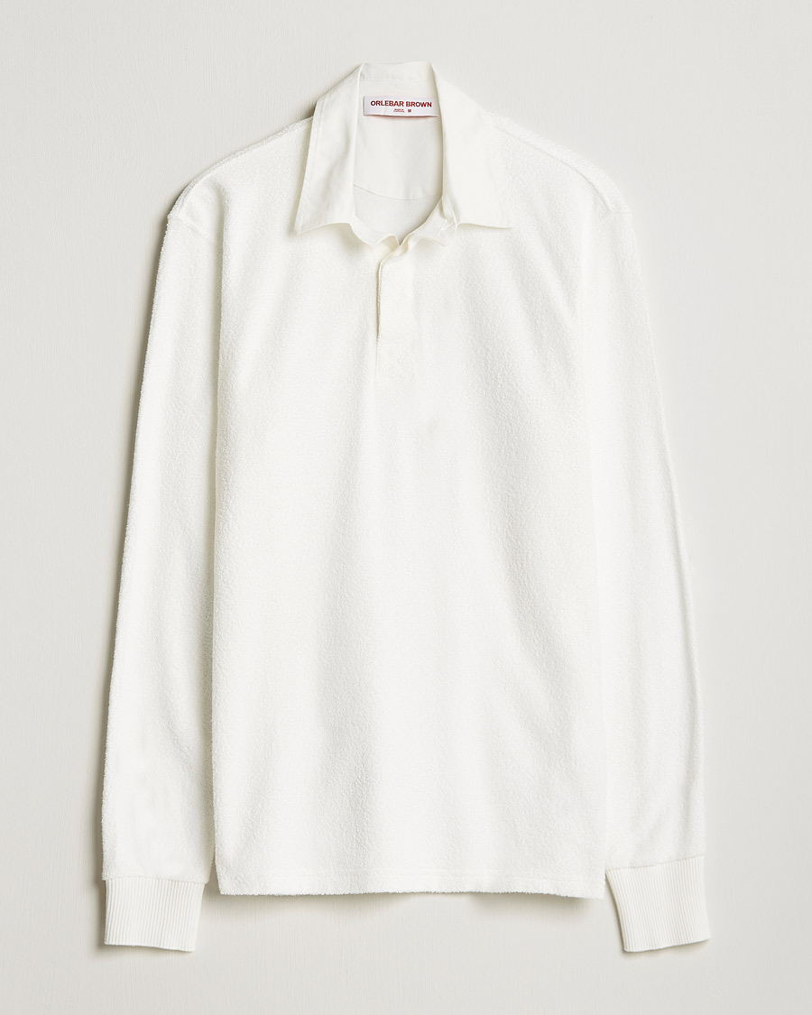 Herre | Gensere | Orlebar Brown | Tasman Garment Dyed Cotton Toweling Polo Cloud