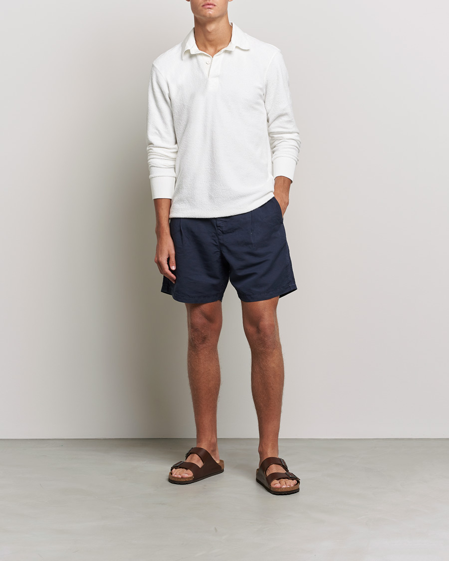 Herre | Gensere | Orlebar Brown | Tasman Garment Dyed Cotton Toweling Polo Cloud