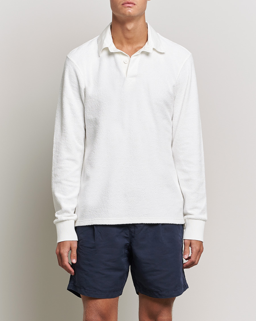 Herre | Gensere | Orlebar Brown | Tasman Garment Dyed Cotton Toweling Polo Cloud