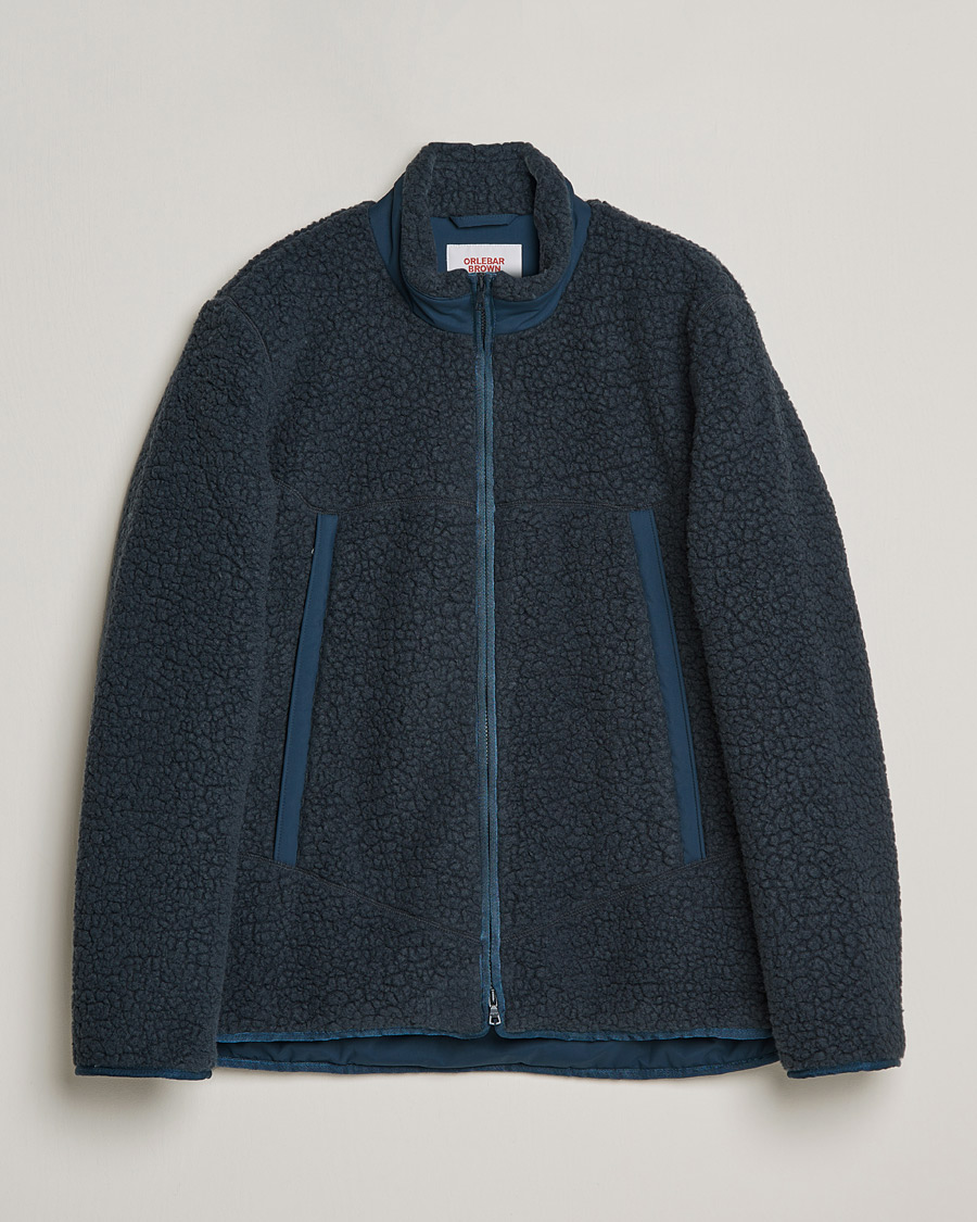 Herre | Gensere | Orlebar Brown | Auster Sherpa Fleece Dark Nocturnal Navy