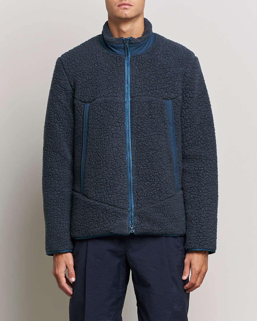 Herre | Gensere | Orlebar Brown | Auster Sherpa Fleece Dark Nocturnal Navy