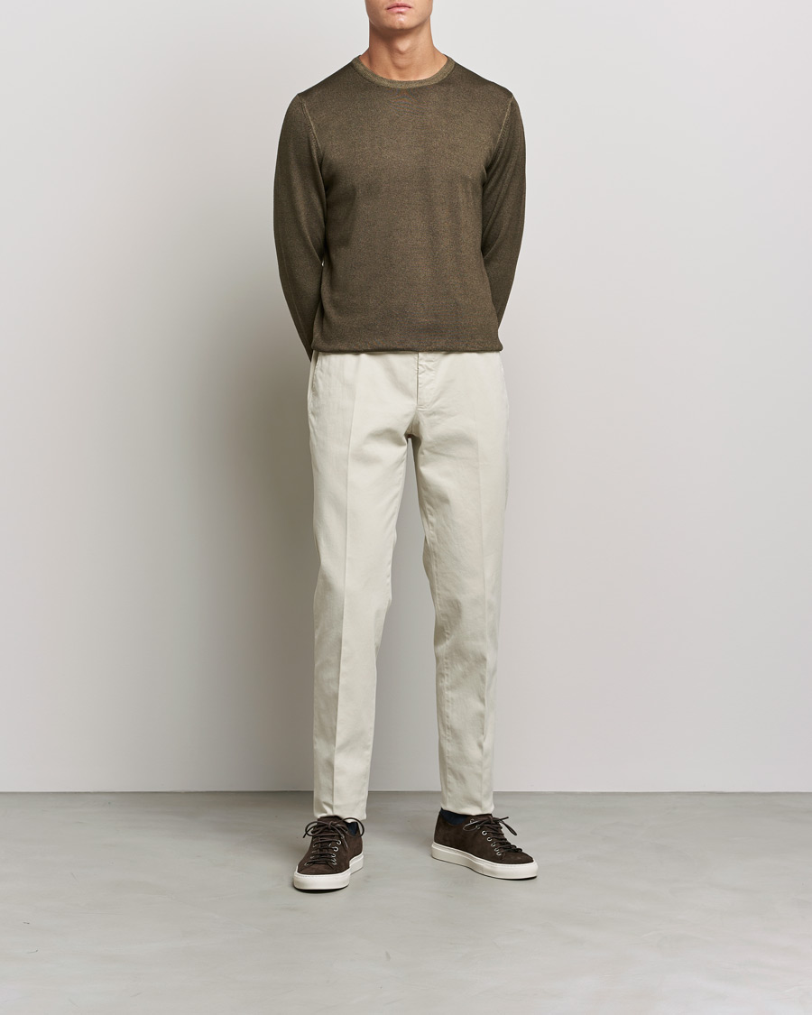 Herre | Gensere | Gran Sasso | Vintage Merino Fashion Fit Crew Neck Pullover Green