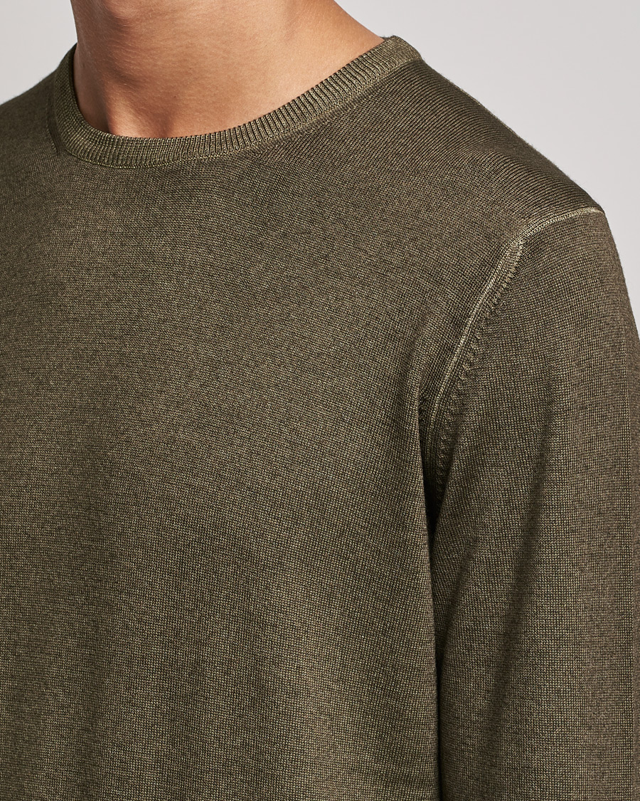 Herre | Gensere | Gran Sasso | Vintage Merino Fashion Fit Crew Neck Pullover Green