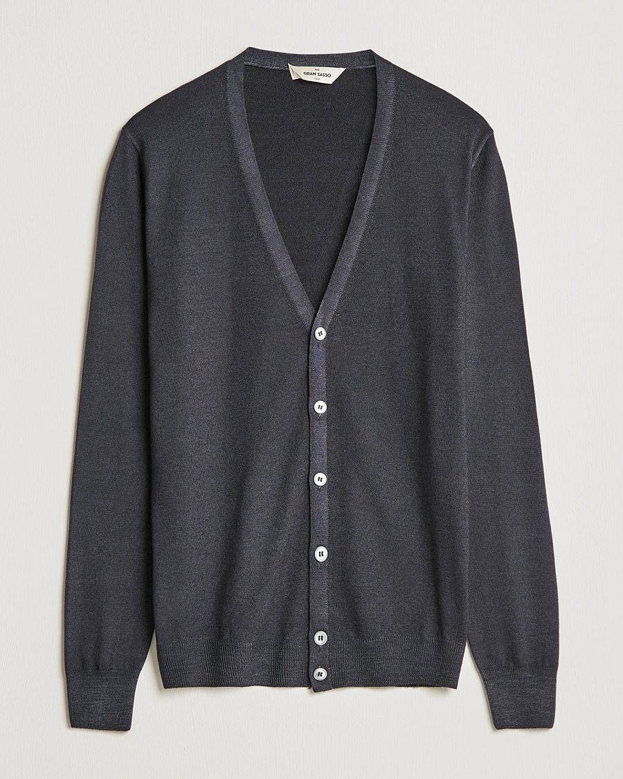 Herre | Gensere | Gran Sasso | Vintage Merino Fashion Fit Cardigan Black