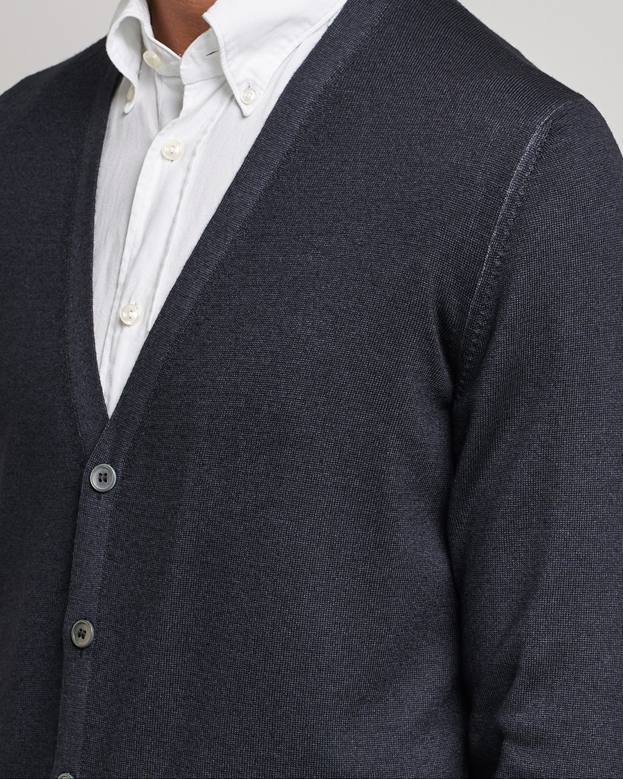 Herre | Gensere | Gran Sasso | Vintage Merino Fashion Fit Cardigan Black