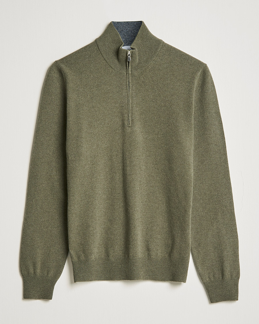 Herre |  | Gran Sasso | Wool/Cashmere Half Zip Green
