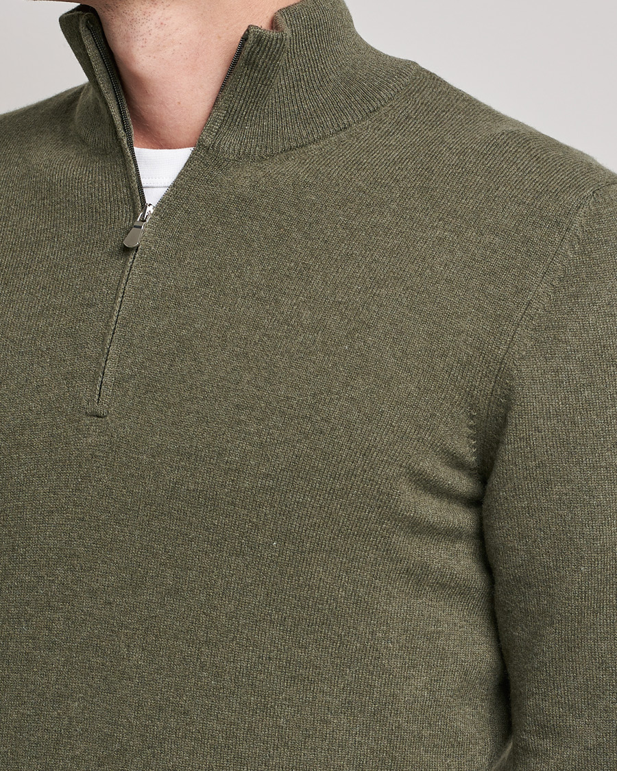 Herre | Gensere | Gran Sasso | Wool/Cashmere Half Zip Green