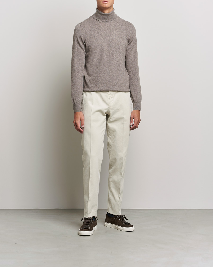 Herre | | Gran Sasso | Wool/Cashmere Rollneck Mud Brown