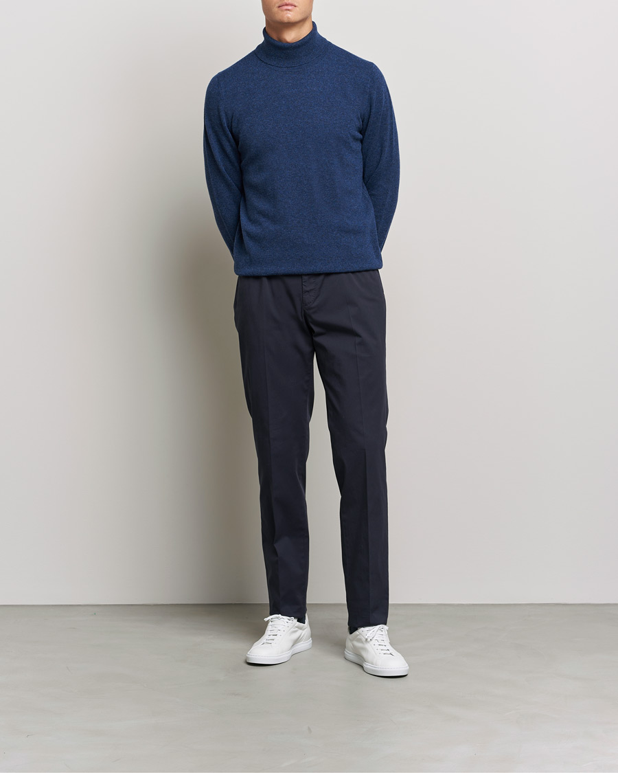 Herre | Gensere | Gran Sasso | Wool/Cashmere Rollneck Navy Melange