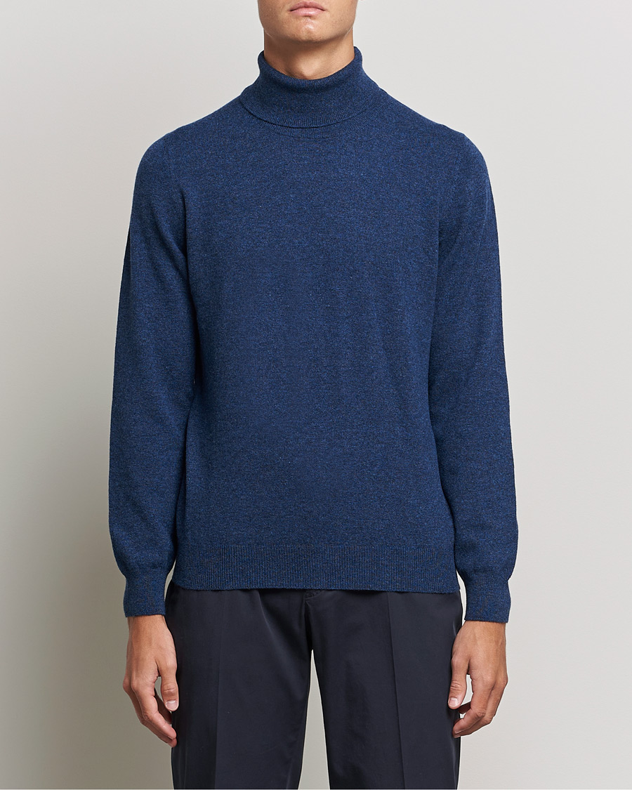 Herre | Gensere | Gran Sasso | Wool/Cashmere Rollneck Navy Melange