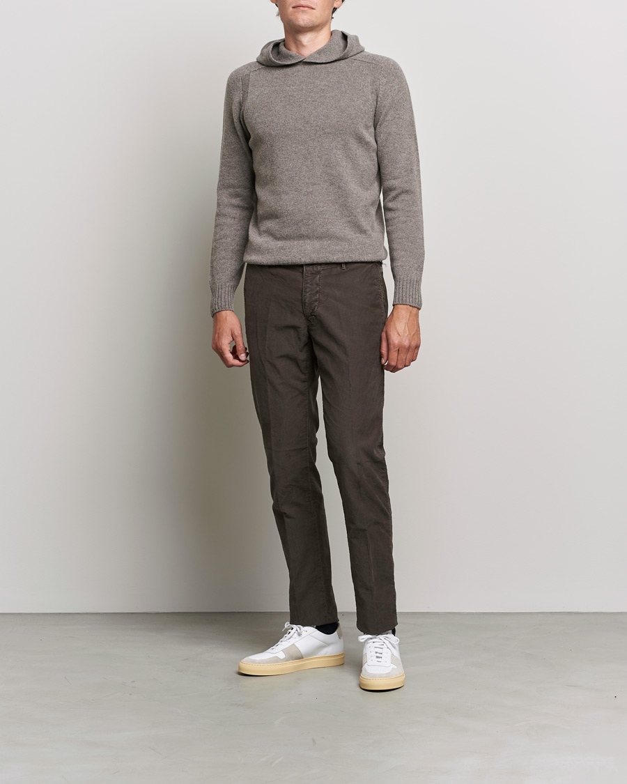 Herre | Gensere | Gran Sasso | Wool Hoodie Taupe Melange