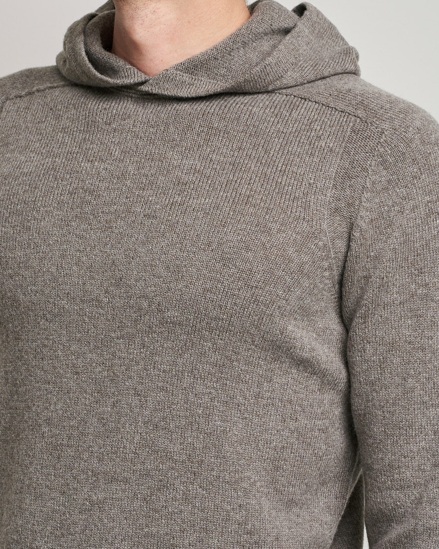 Herre | Gensere | Gran Sasso | Wool Hoodie Taupe Melange