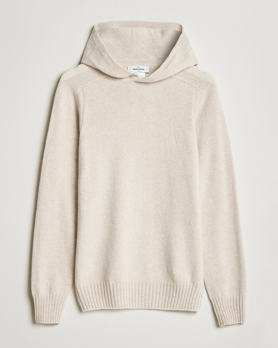 Herre | Gensere | Gran Sasso | Wool Hoodie Off White