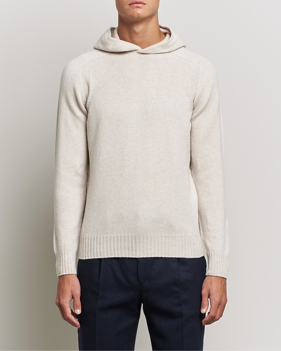 Herre | Gensere | Gran Sasso | Wool Hoodie Off White