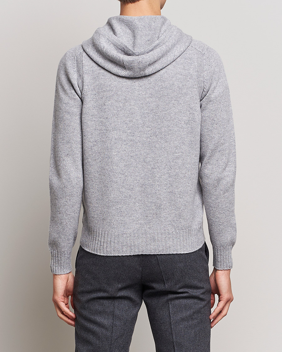Herre | Gensere | Gran Sasso | Full Zip Wool Hoodie Light Grey