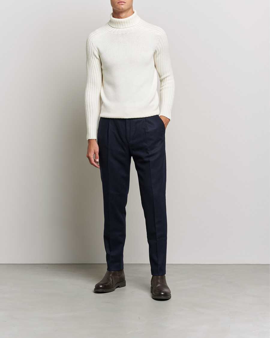 Herre | Gensere | Gran Sasso | Rainwool Rollneck White