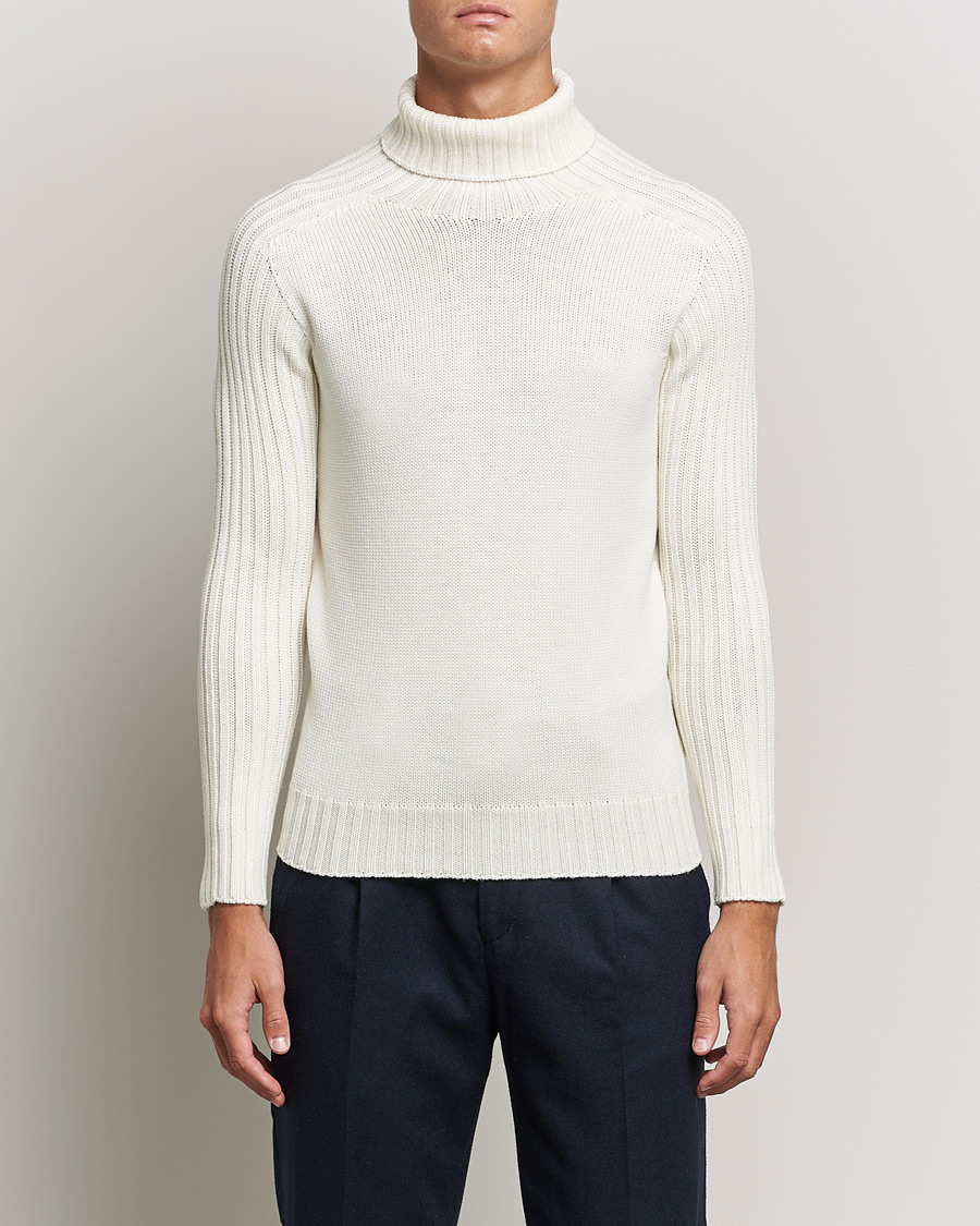 Herre | Gensere | Gran Sasso | Rainwool Rollneck White