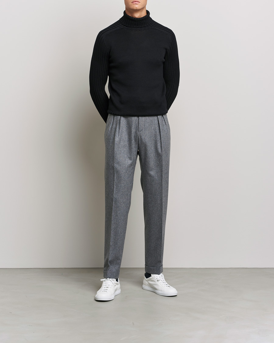 Herre | Gensere | Gran Sasso | Rainwool Rollneck Black