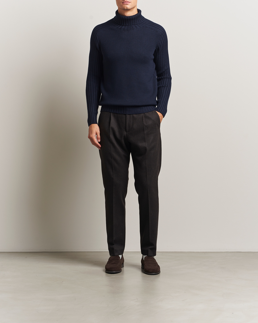 Herre | Gensere | Gran Sasso | Rainwool Rollneck Navy