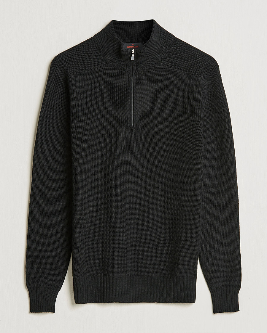 Herre | Gensere | Gran Sasso | Rainwool Half Zip Black