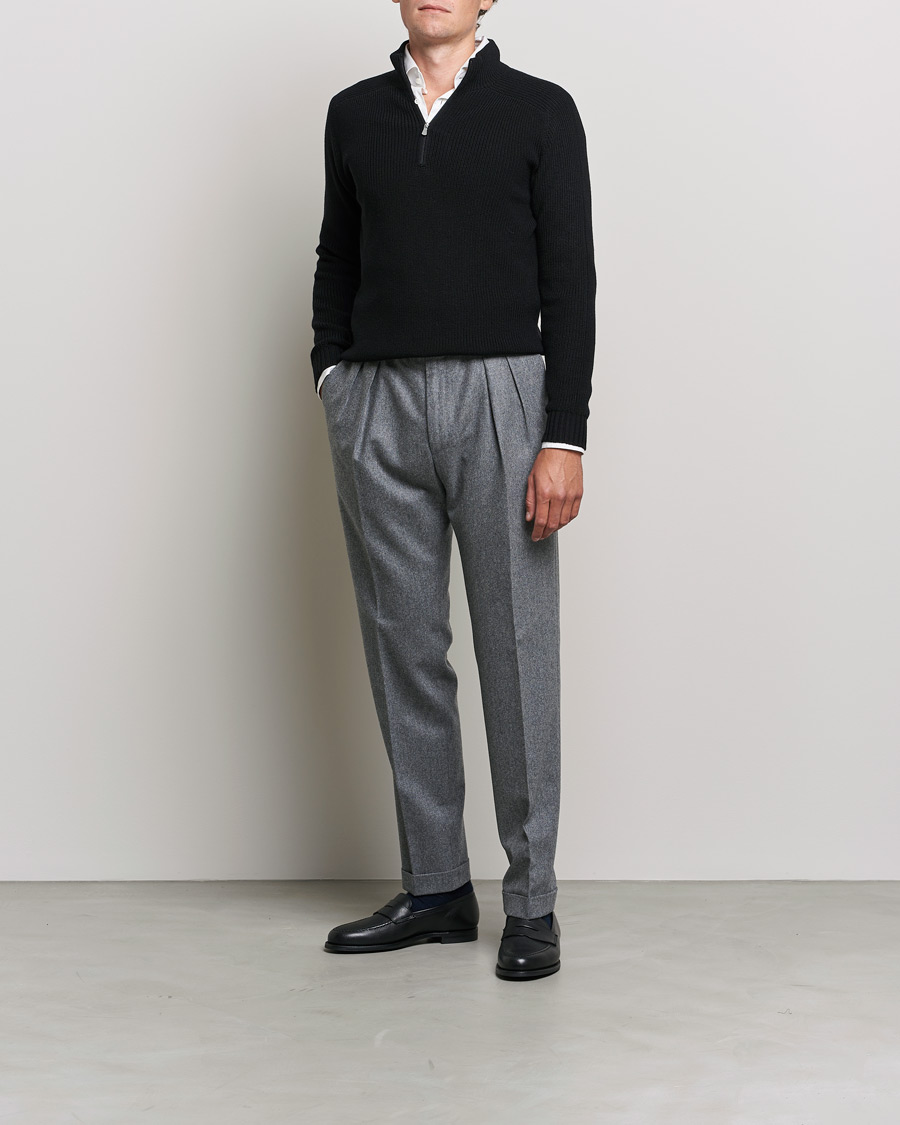 Herre | Gensere | Gran Sasso | Rainwool Half Zip Black