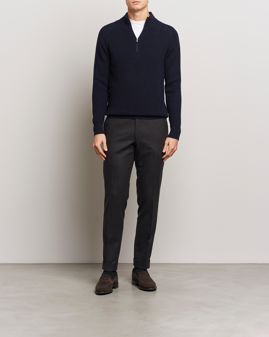 Herre | Gensere | Gran Sasso | Rainwool Half Zip Navy