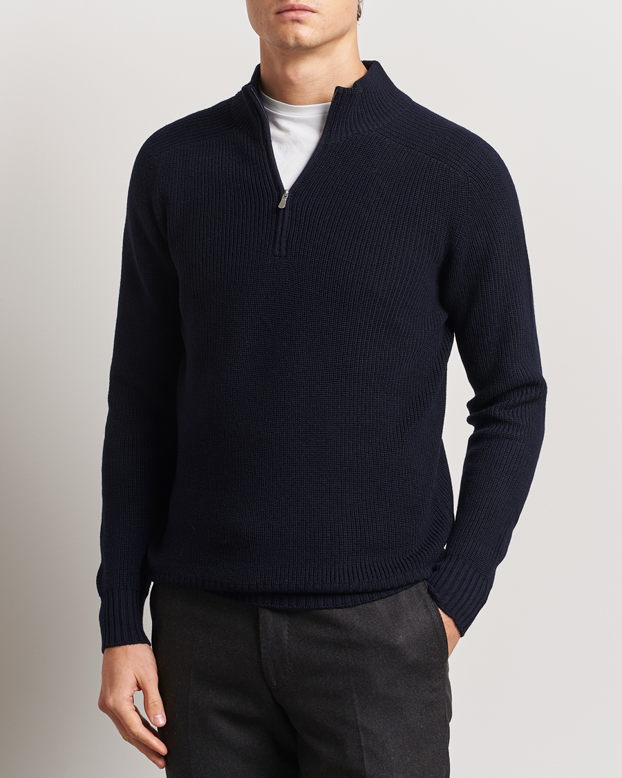 Herre | Gran Sasso | Gran Sasso | Rainwool Half Zip Navy