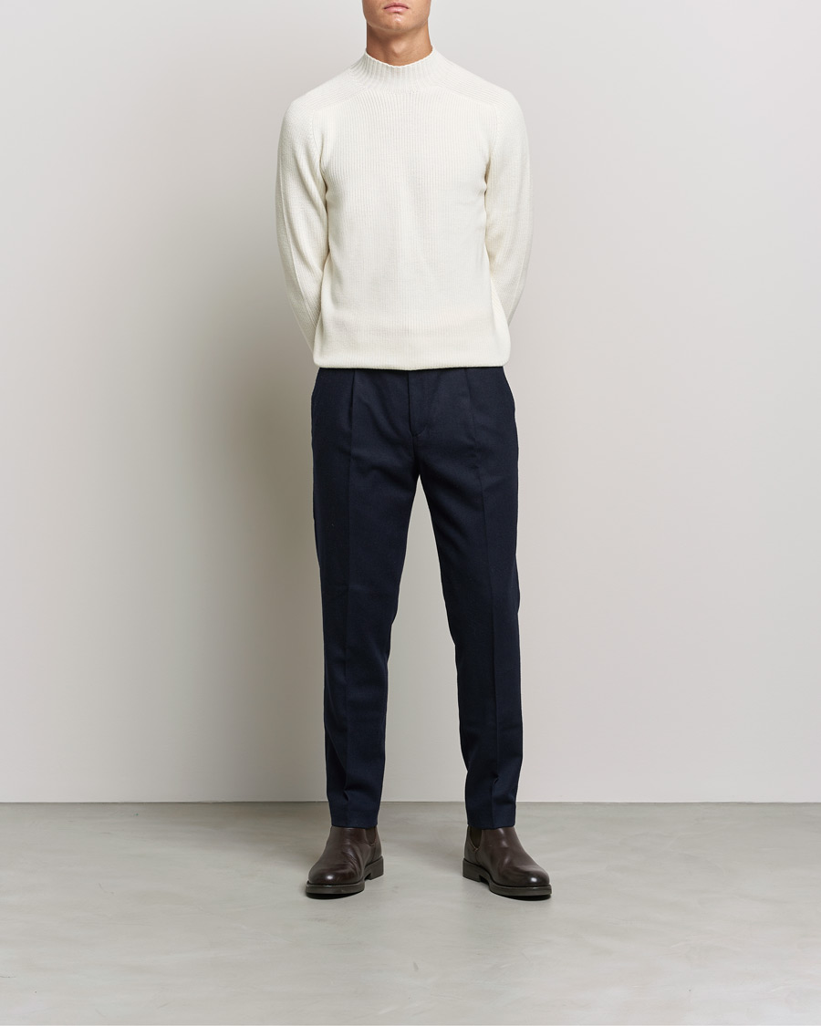 Herre | Gensere | Gran Sasso | Rainwool Mock Neck White