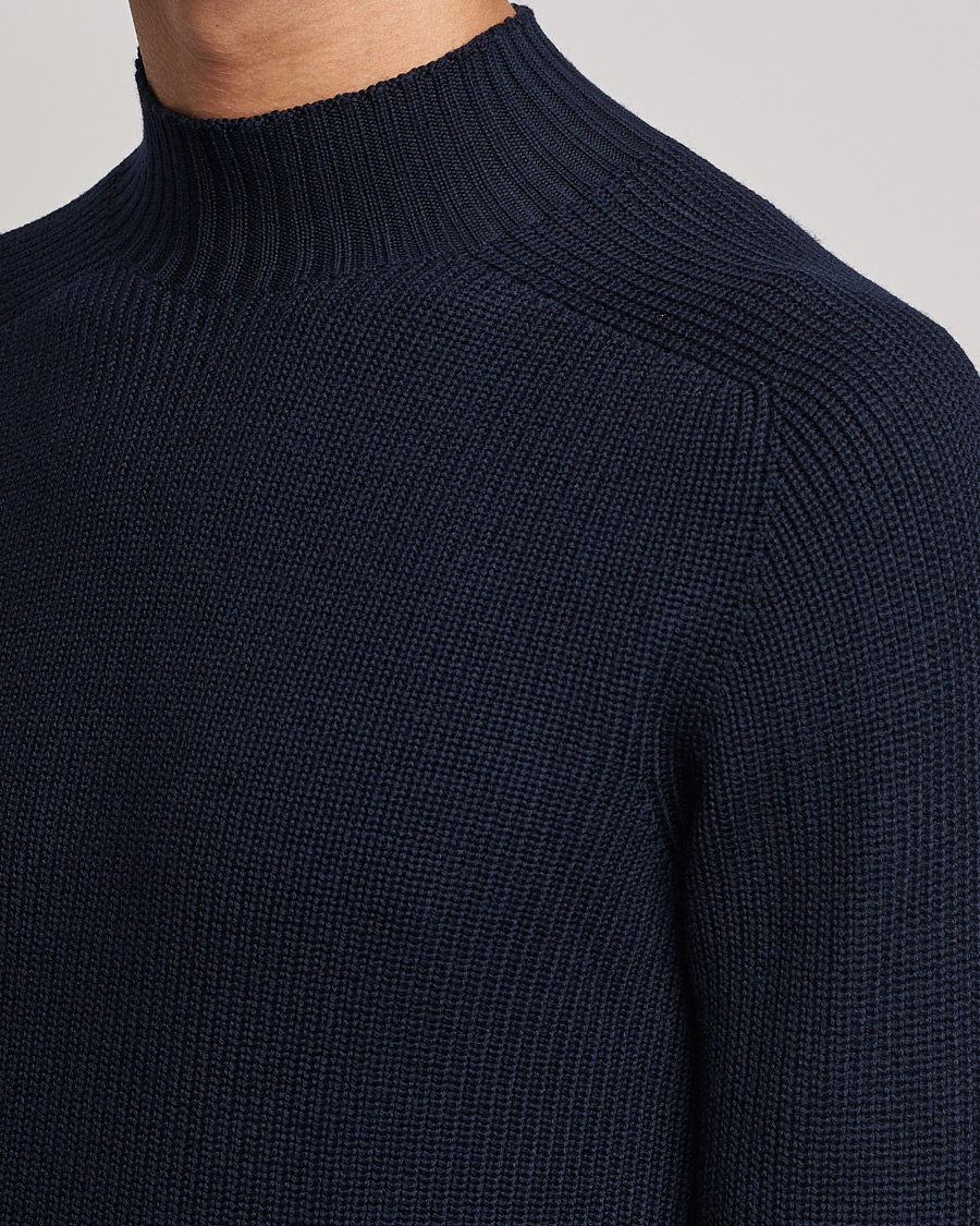 Herre | Gensere | Gran Sasso | Rainwool Mock Neck Navy