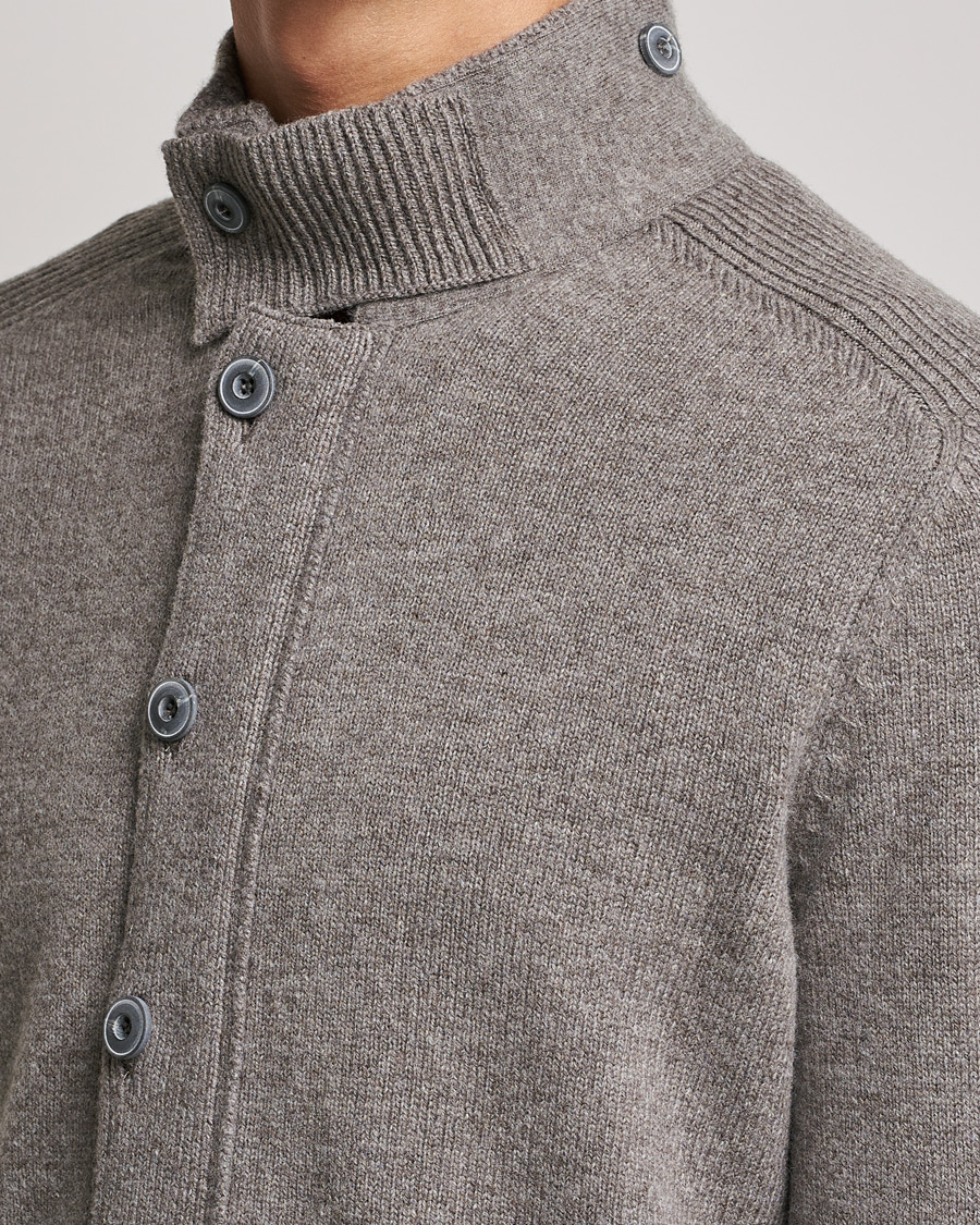 Herre | Gensere | Gran Sasso | Heavy Wool Cardigan Light Brown