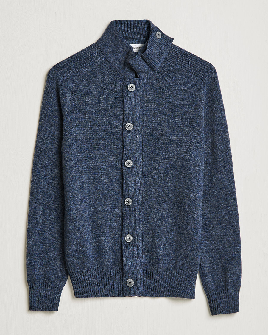Herre | Gensere | Gran Sasso | Heavy Wool Cardigan Navy