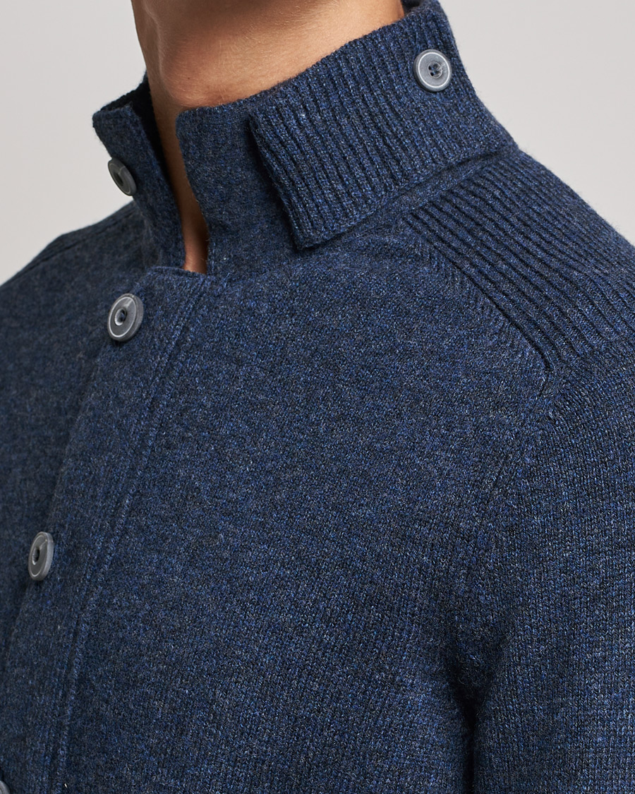 Herre | Gensere | Gran Sasso | Heavy Wool Cardigan Navy