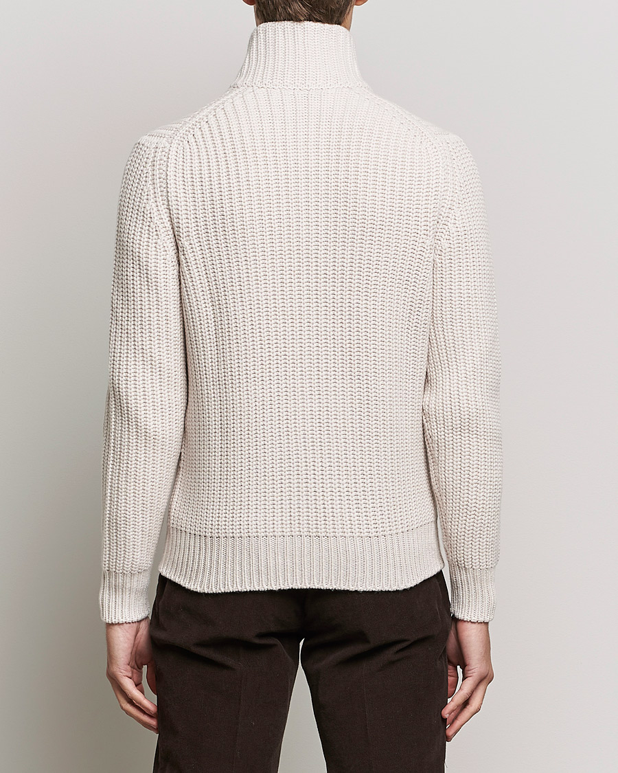 Herre | Gensere | Gran Sasso | Heavy Wool/Cashmere Full Zip Beige