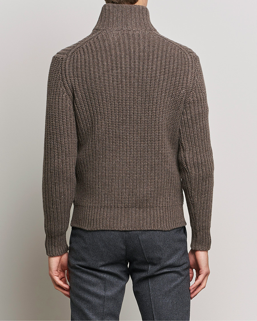 Herre | Gensere | Gran Sasso | Heavy Wool/Cashmere Full Zip Brown