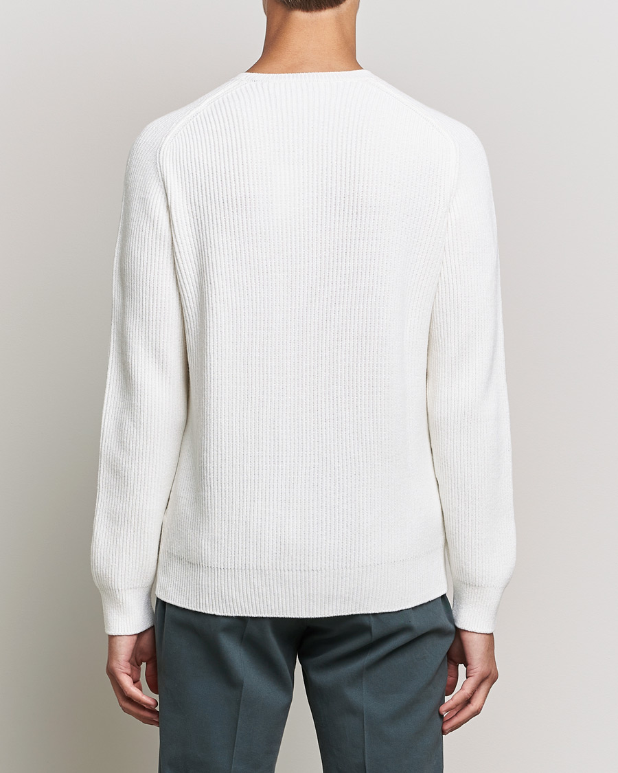 Herre | Gensere | Gran Sasso | Knitted Wool/Cashmere Structure Crewneck Off White