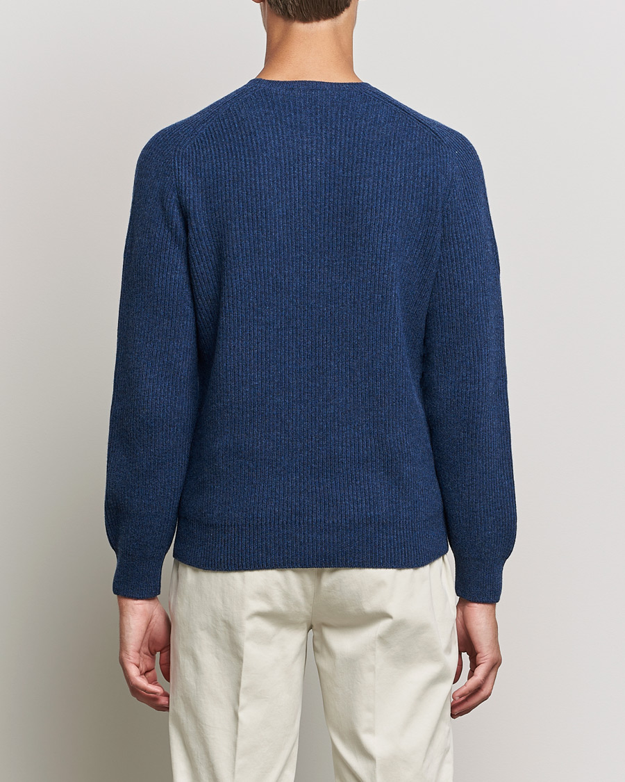 Herre | Gensere | Gran Sasso | Knitted Wool/Cashmere Structure Crewneck Navy