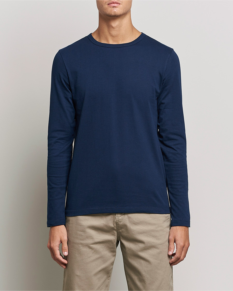 Herre | T-Shirts | Merz b. Schwanen | 1950s Classic Loopwheeled Longsleeve Tee Ink