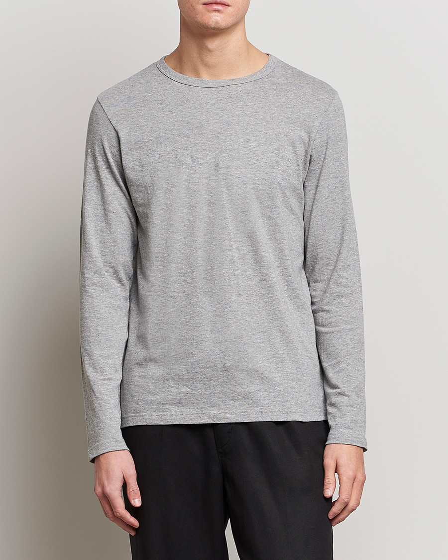 Herre | Salg | Merz b. Schwanen | 1950s Classic Loopwheeled Longsleeve Tee Grey Marl