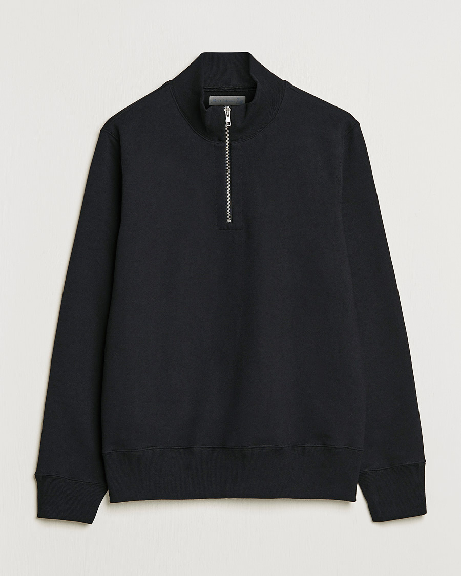 Herre | Gensere | Merz b. Schwanen | Organic Cotton Half Zip Sweat Black