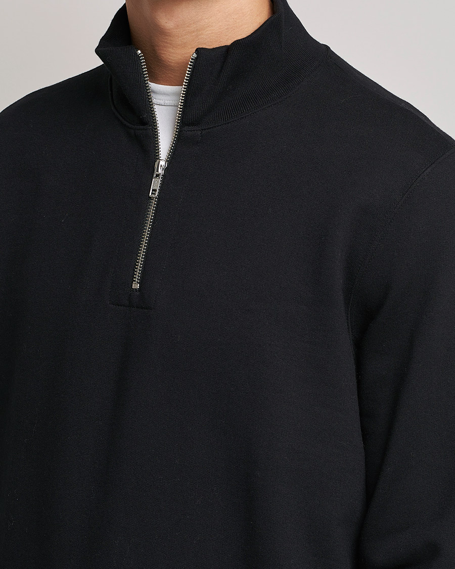 Herre | Gensere | Merz b. Schwanen | Organic Cotton Half Zip Sweat Black
