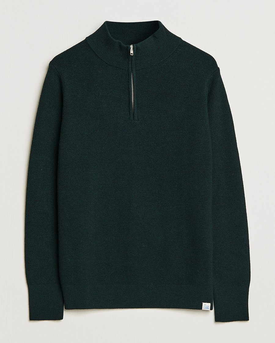 Herre | Gensere | Merz b. Schwanen | Merino Wool Half Zip Forest