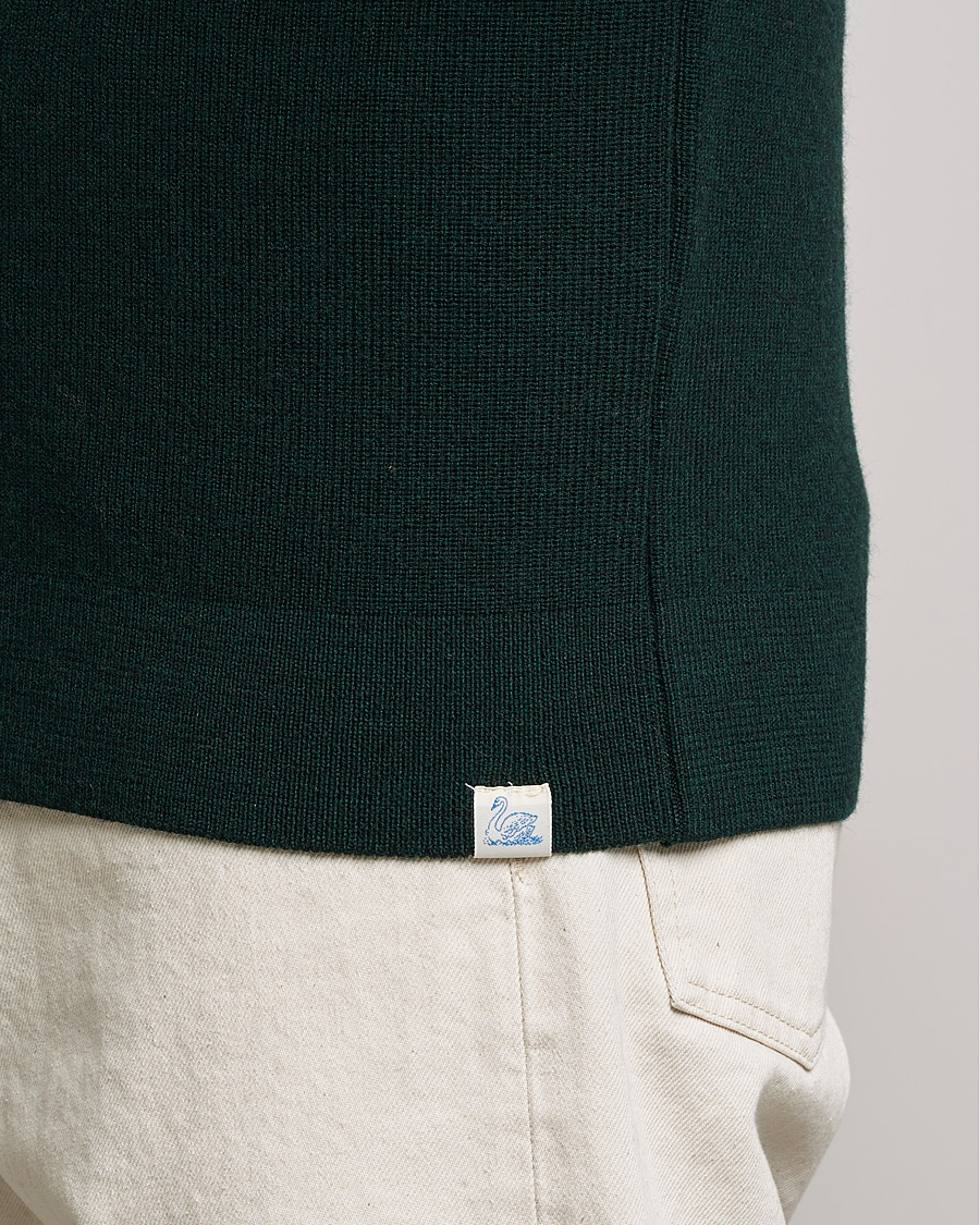 Herre | Gensere | Merz b. Schwanen | Merino Wool Half Zip Forest