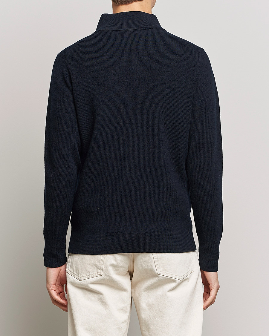 Herre | Gensere | Merz b. Schwanen | Merino Wool Half Zip Dark Navy