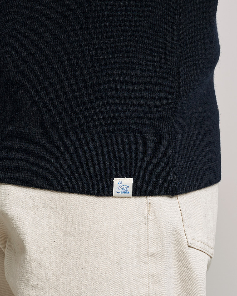 Herre | Gensere | Merz b. Schwanen | Merino Wool Half Zip Dark Navy