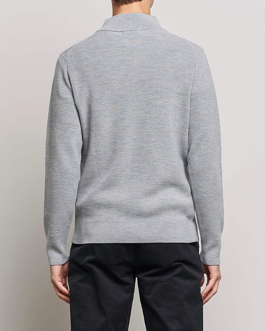 Herre | Gensere | Merz b. Schwanen | Merino Wool Half Zip Grey Mel