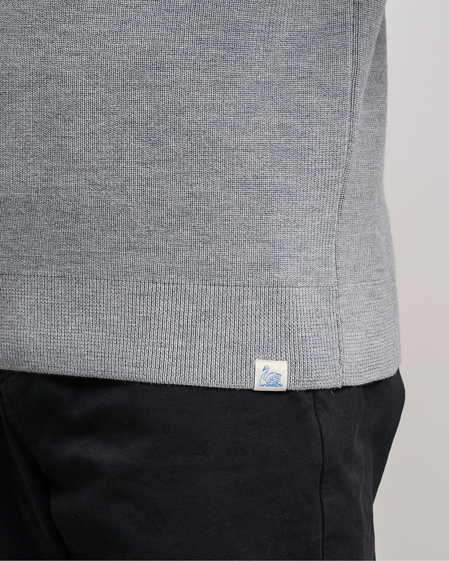 Herre | Gensere | Merz b. Schwanen | Merino Wool Half Zip Grey Mel